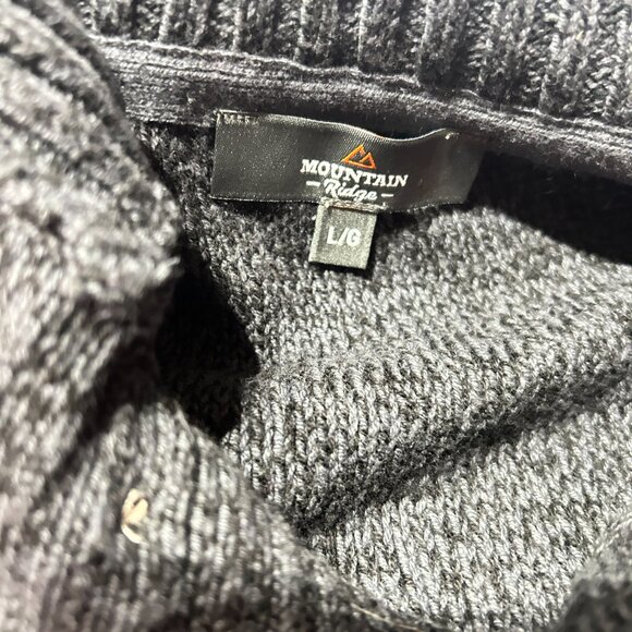 Mtn Ridge Mens Academia Chunky Fisherman Knit Sweater Sz L Gray Heritage Cozy - Picture 5 of 6